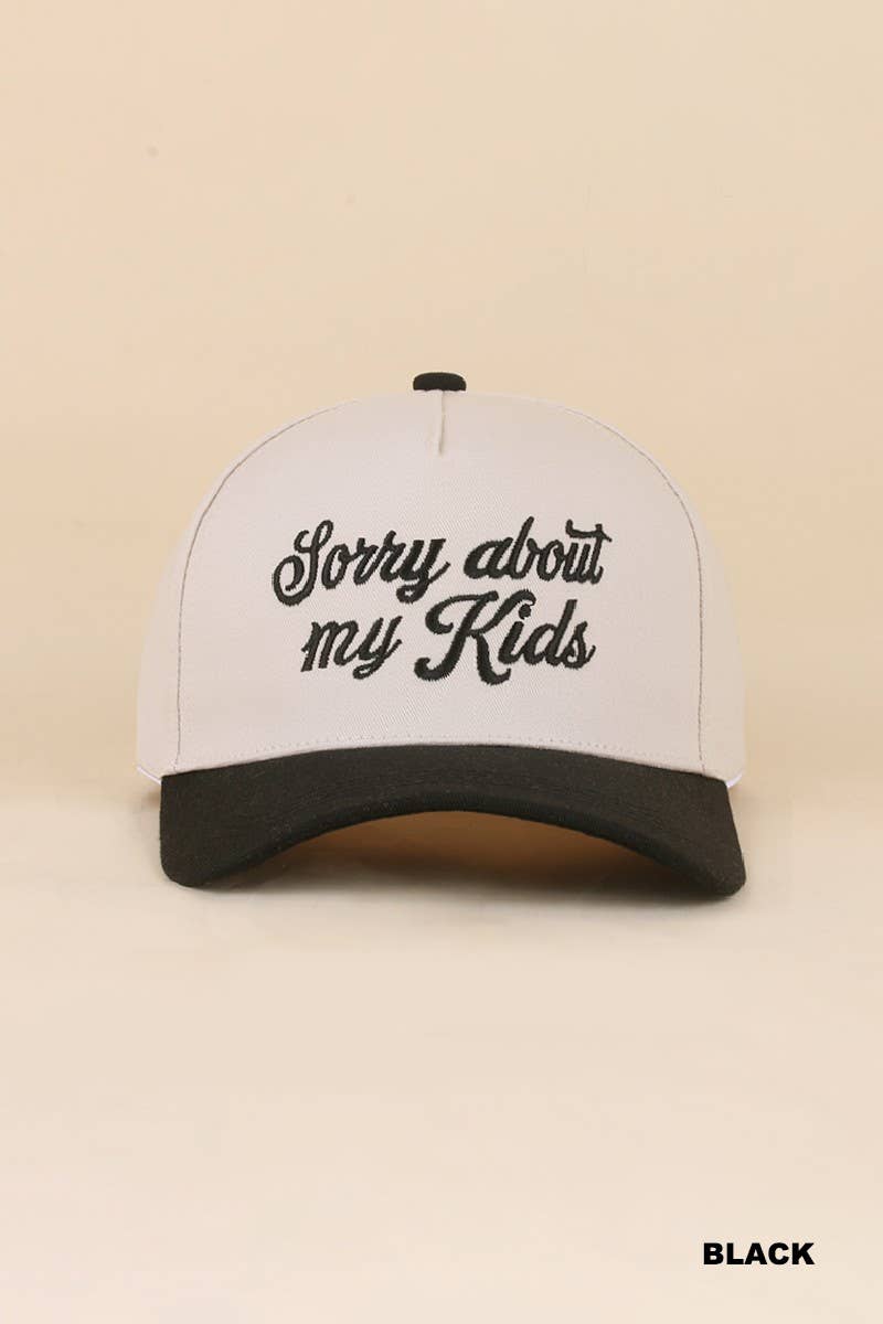 Sorry About My Kids Two Tone Snapback Hat: COW / 1(ONE SIZE)