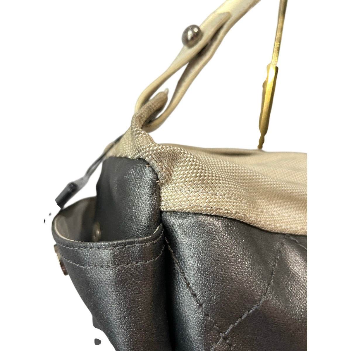 CHANEL Paris-Biarritz Tote Bag Hobo Bag CC Charm Metallic Silver Purse 12”