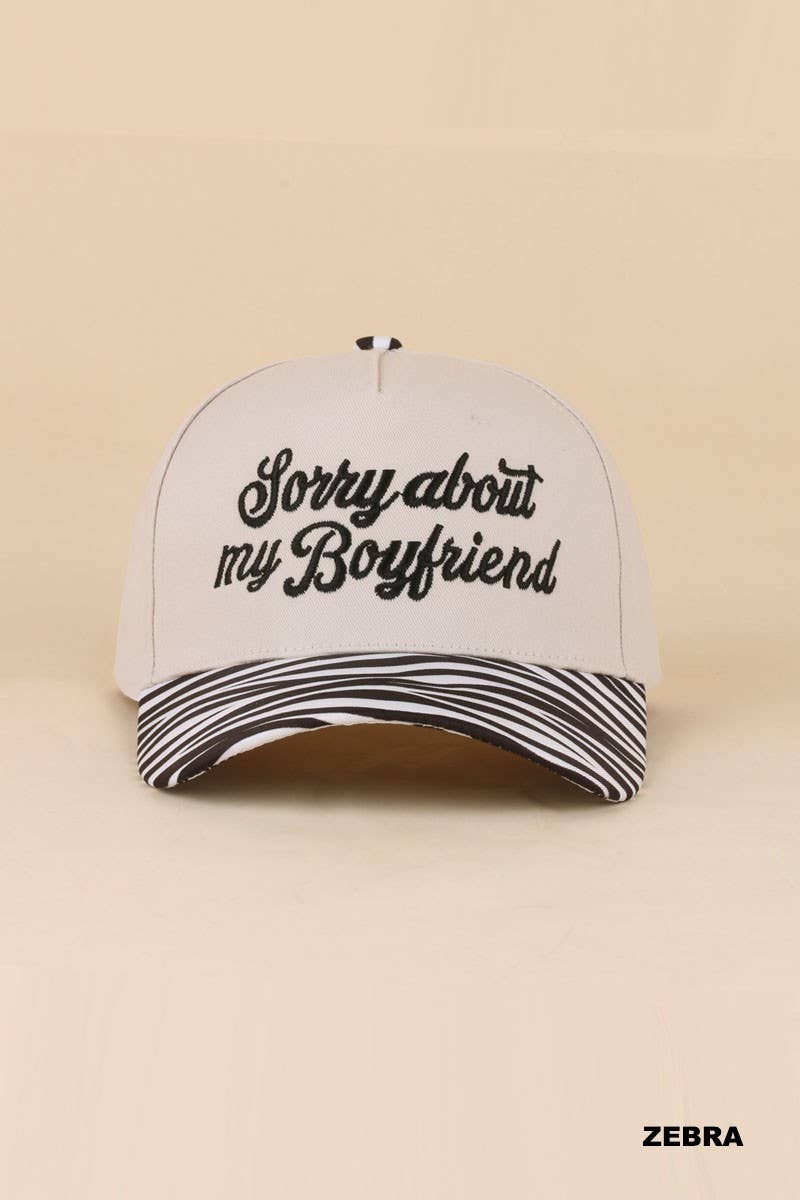 Sorry About My Boyfriend Two Tone Snapback Hat: LEOPARD / 1(ONE SIZE)