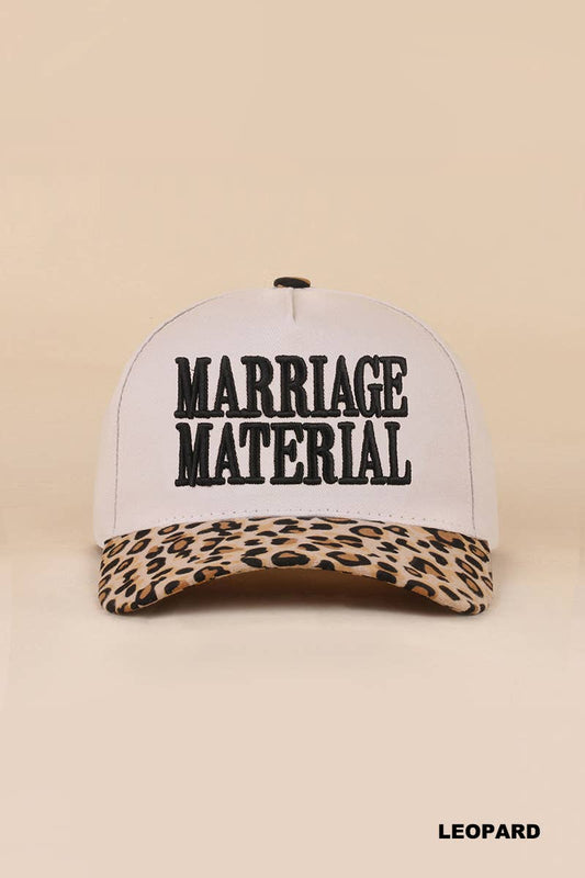 Marriage Material Two Tone Canvas Cotton Cap: LEOPARD / 1(ONE SIZE)