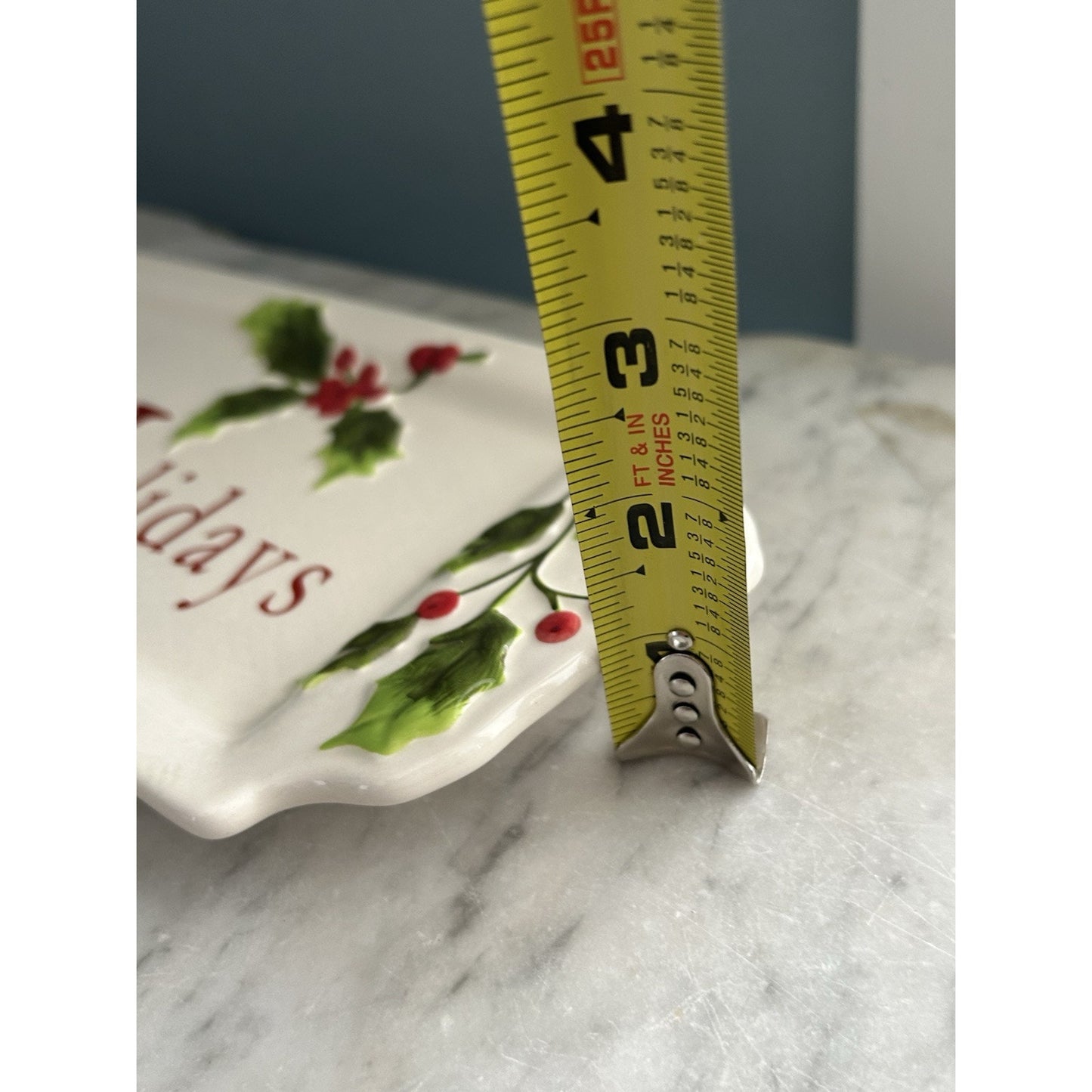 St. Nicholas Square Holly Jolly Serving Tray Happy Holidays Christmas Platter