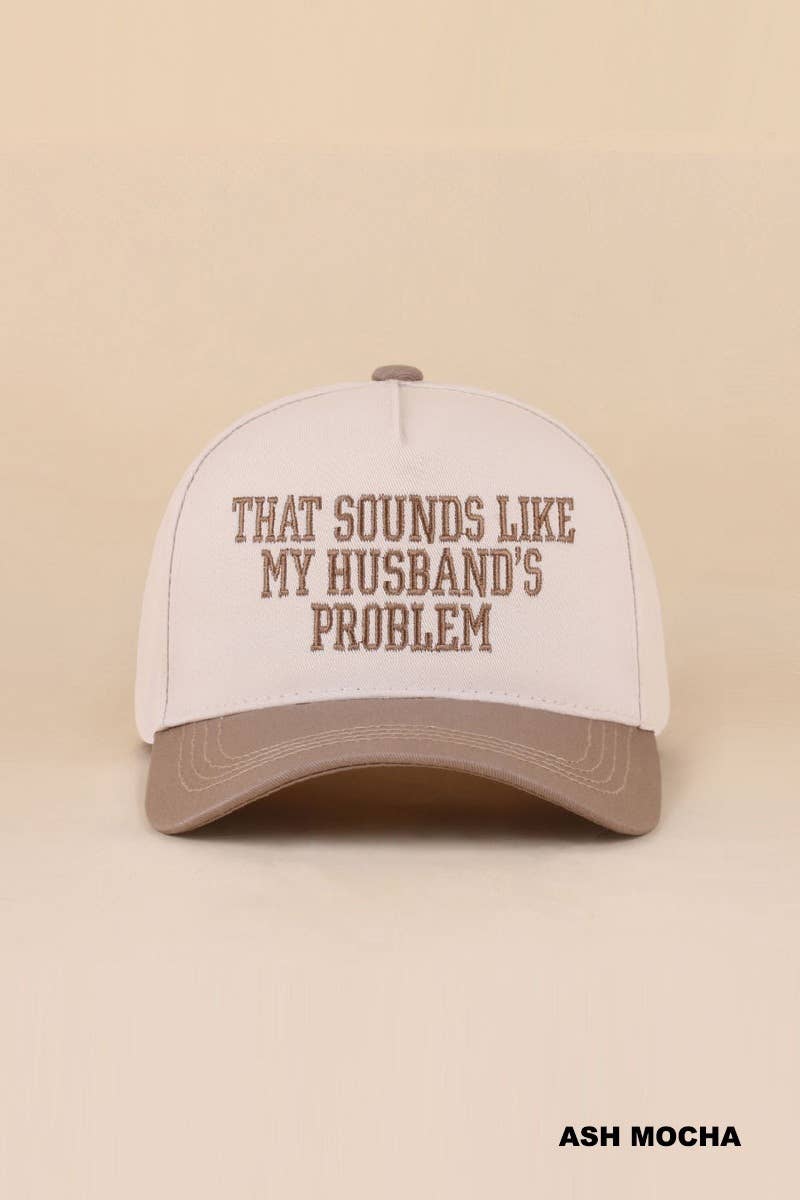 That Sounds Like My Husband's Problem Two Tone Cotton Hat: PAISLEY BLACK / 1(ONE SIZE)