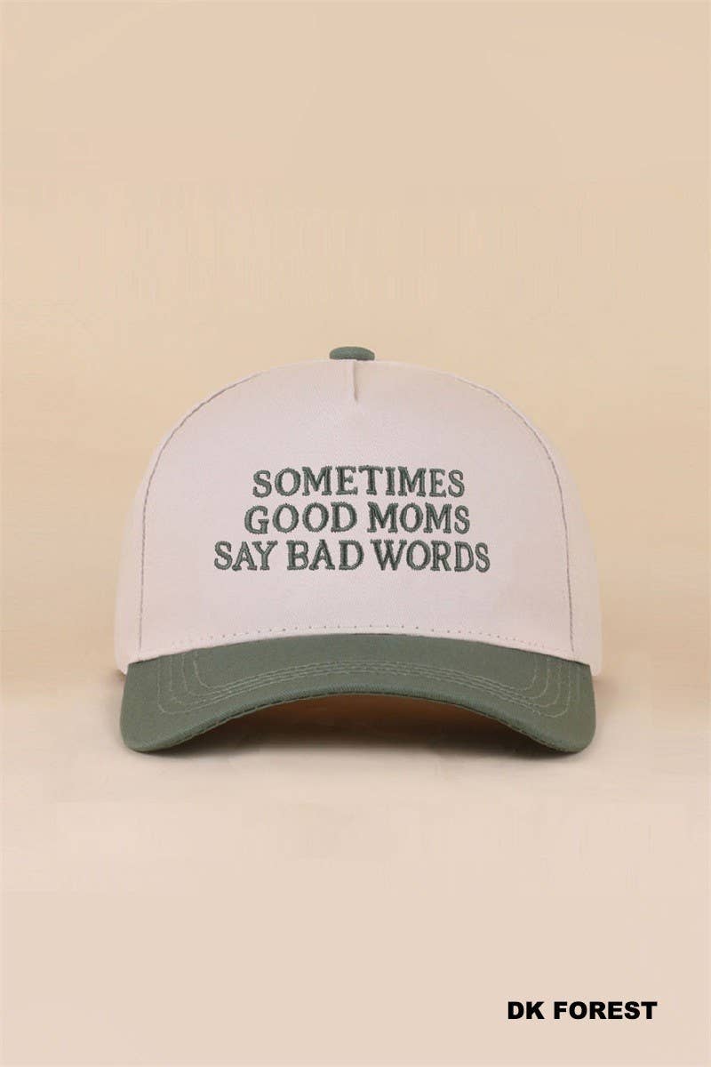 Sometimes Good Mom Say Bad Words Two Tone Snapback Hat: LEOPARD / 1(ONE SIZE)