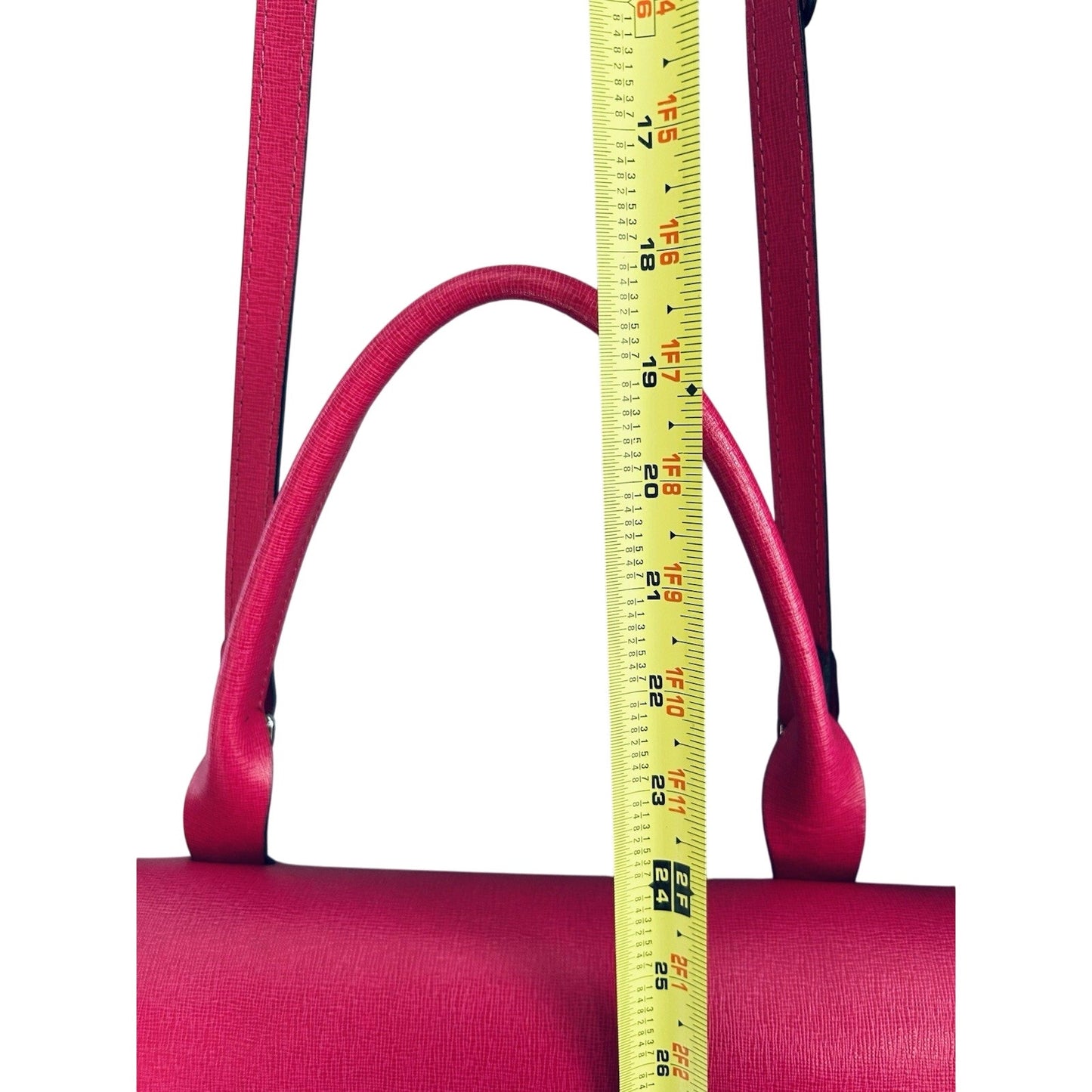 Gianni Chiarini Dua Handbag Hot Pink Leather One Handle Bag Italy Metallic