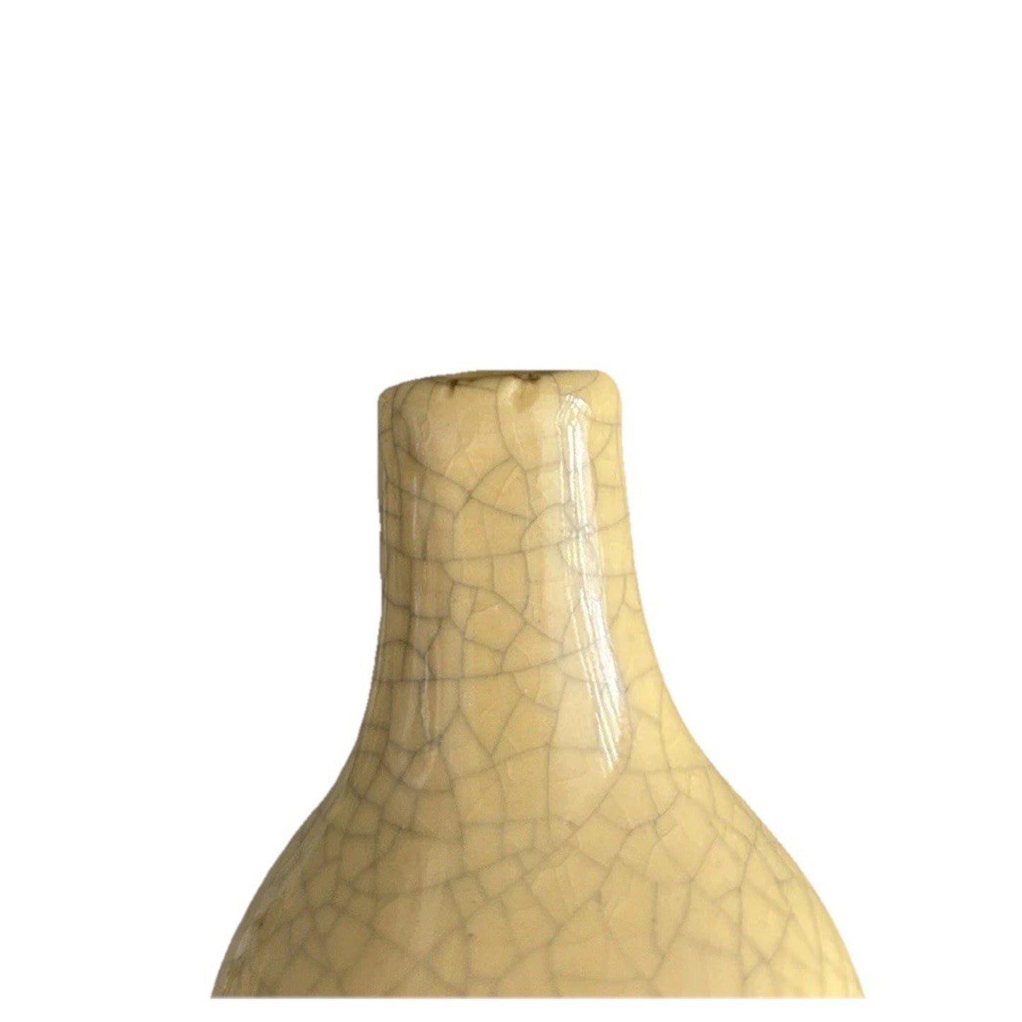 Chinese Art Yellow Glaze Porcelain Vase 7” Double Gourd 1524 Collectible Decor