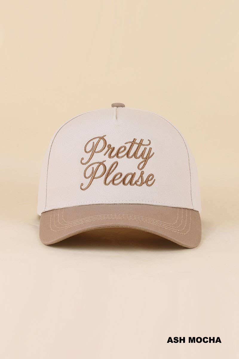 Pretty Please Two Tone Snapback Hat: BLACK / 1(ONE SIZE)