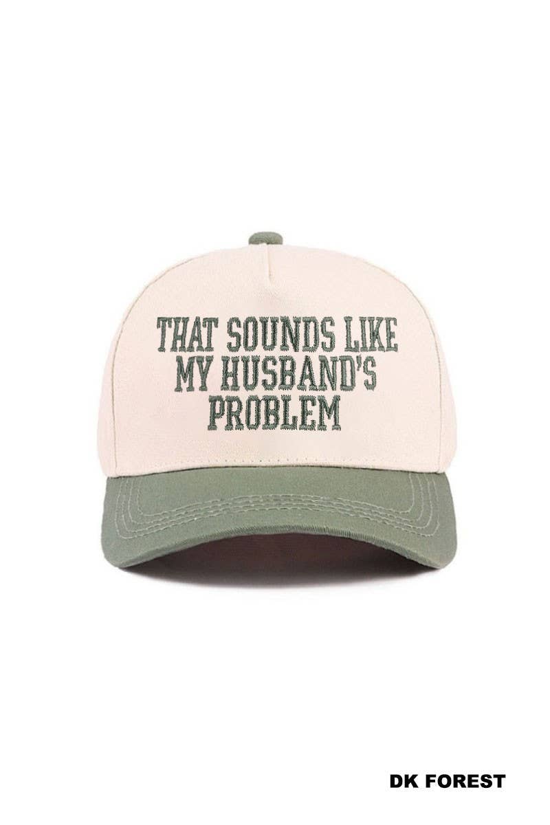 That Sounds Like My Husband's Problem Two Tone Cotton Hat: LEOPARD / 1(ONE SIZE)