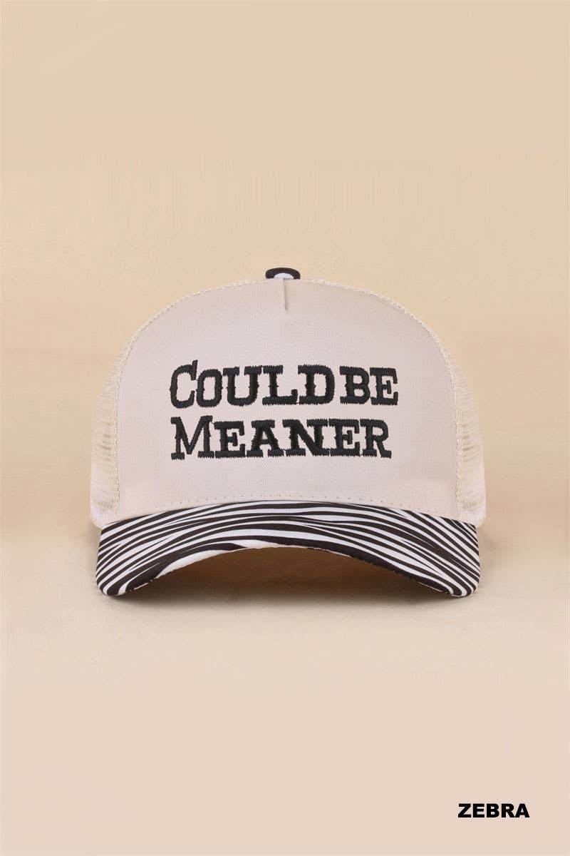 Could Be Meaner Two Tone Mesh Snapback Hat: LEOPARD / 1(ONE SIZE)