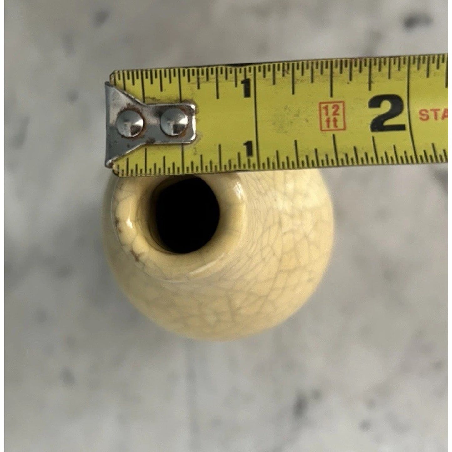 Chinese Art Yellow Glaze Porcelain Vase 7” Double Gourd 1524 Collectible Decor