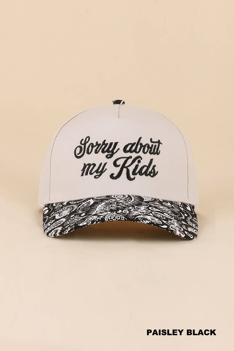 Sorry About My Kids Two Tone Snapback Hat: LEOPARD / 1(ONE SIZE)