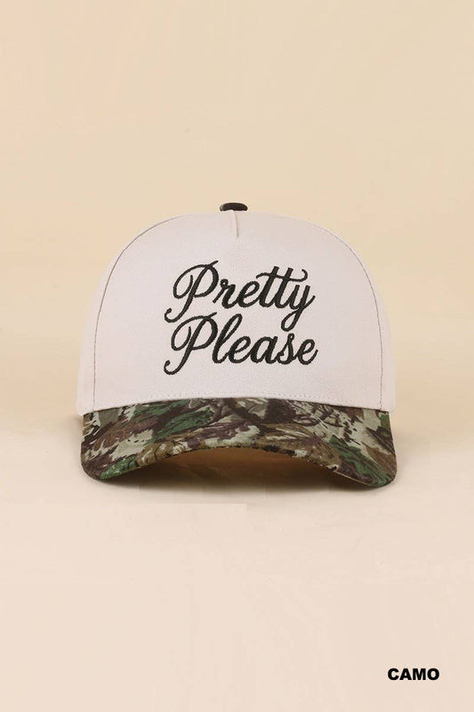 Pretty Please Two Tone Snapback Hat: CAMO / 1(ONE SIZE)