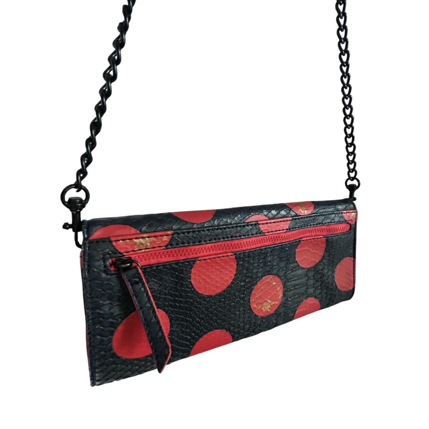 Vera Wang Princess "Born to Rule" Clutch Crossbody Handbag Polka Dots Blue Pink