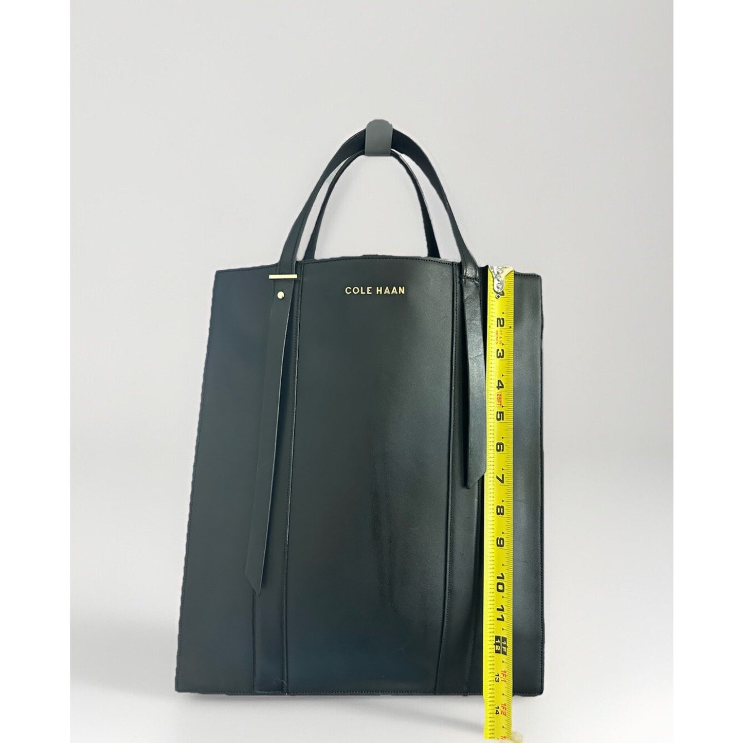 EUC Cole Haan Black Vestry Magazine Leather Tote Bag Handbag