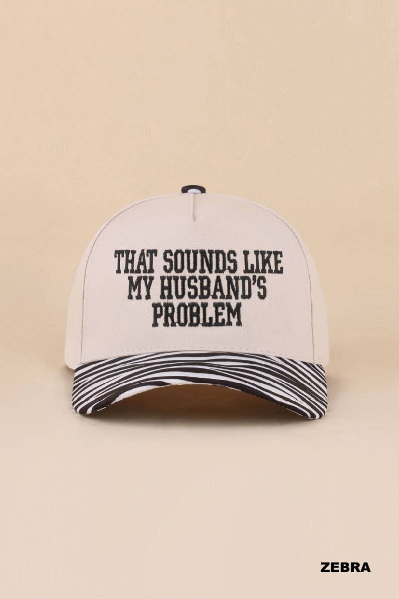 That Sounds Like My Husband's Problem Two Tone Cotton Hat: DK FOREST / 1(ONE SIZE)