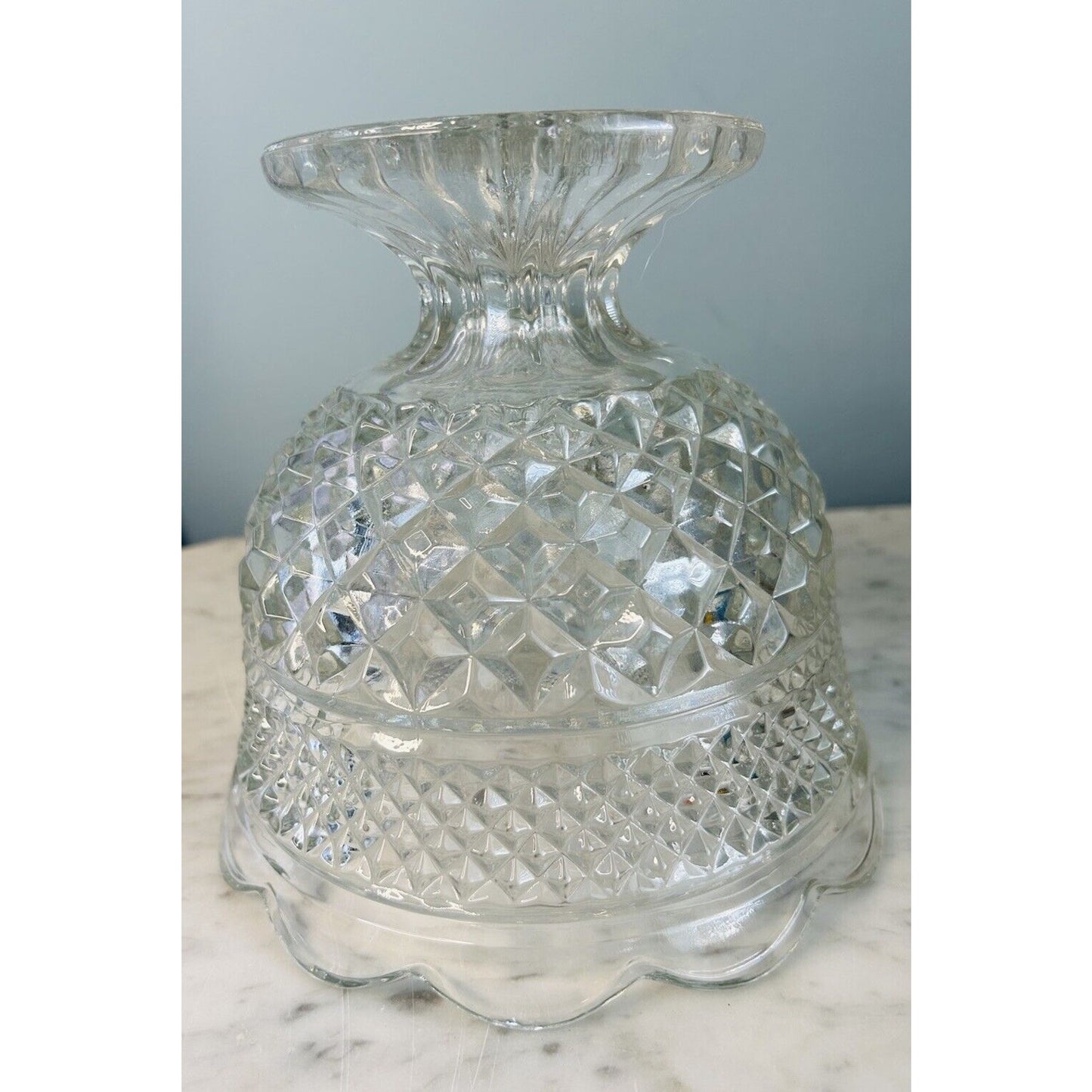 EUC Wexford Crystal 8" Footed Centerpiece Bowl Vintage 1940's Anchor Hocking