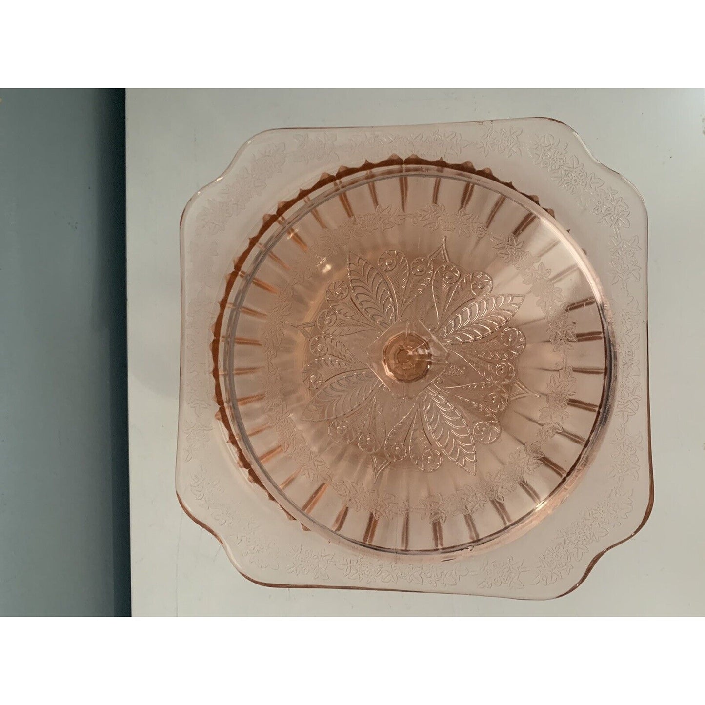 Vintage Jeannette Adam Pink Depression Glass Serving Bowl w/ Lid Vegetable Dish