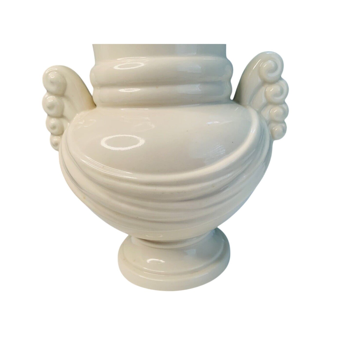 Abingdon USA Large Pottery Vase Ivory Cream Vintage White Art Deco Home Decor