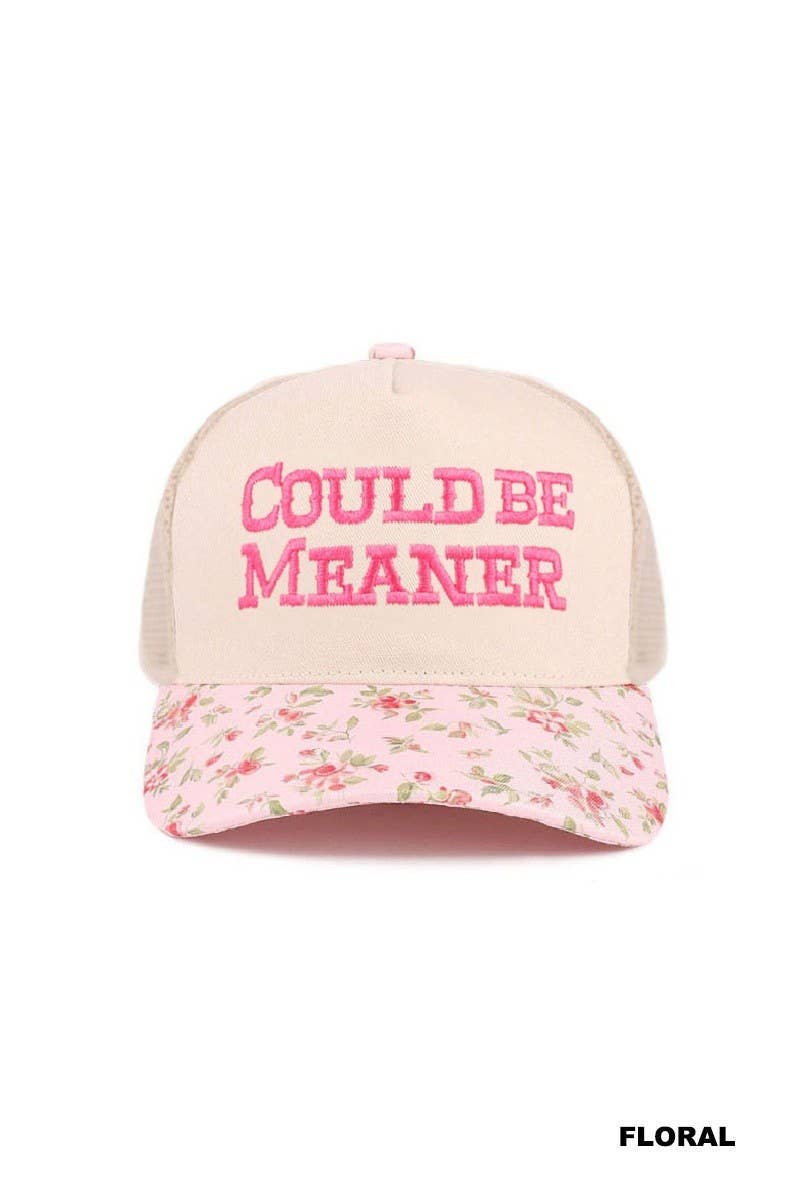 Could Be Meaner Two Tone Mesh Snapback Hat: LEOPARD / 1(ONE SIZE)