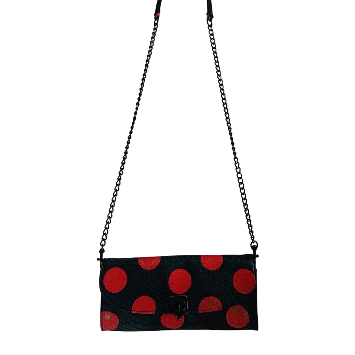 Vera Wang Princess "Born to Rule" Clutch Crossbody Handbag Polka Dots Blue Pink