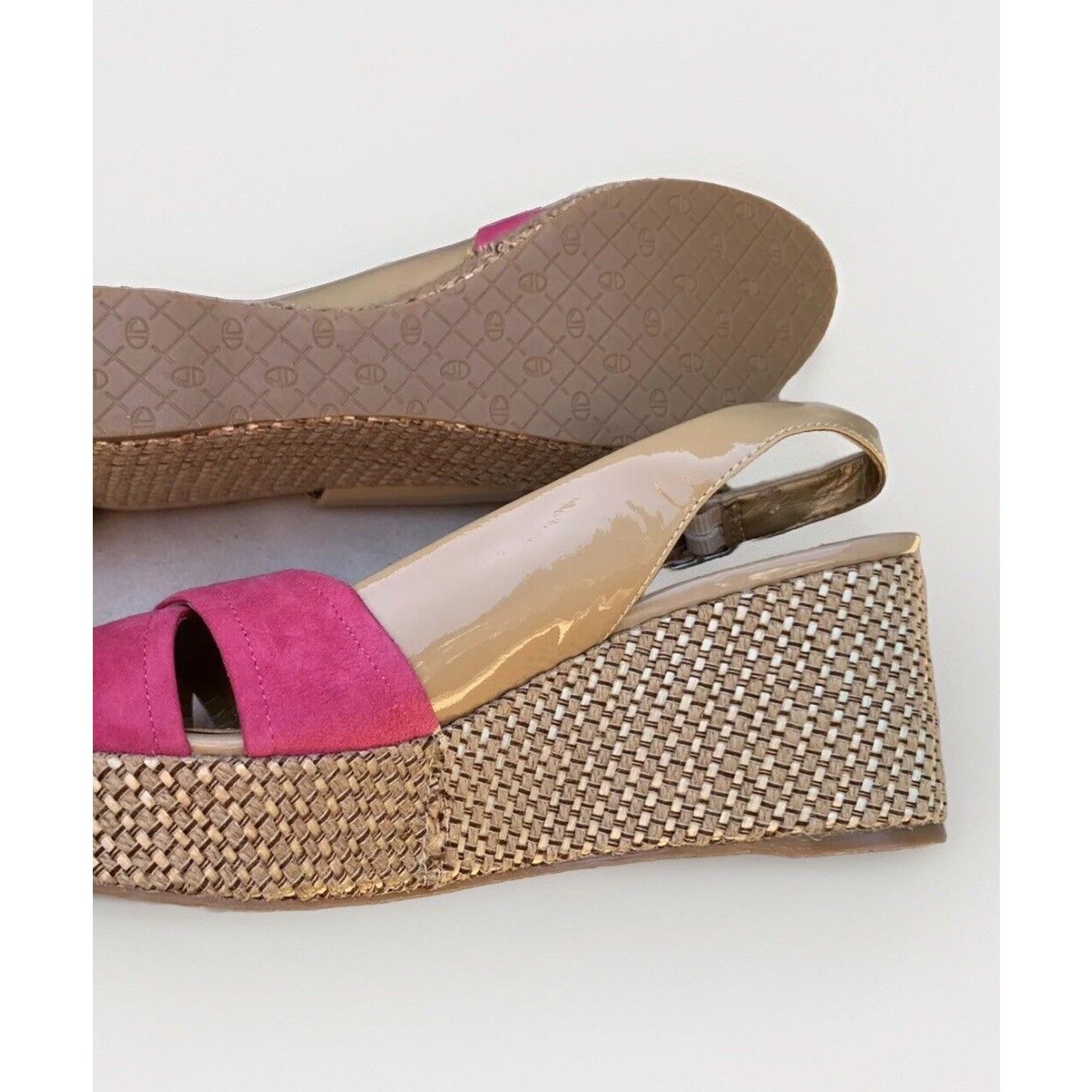 Circa Joan & David Walbridge Size 8 Pink Platform Wedge Slingback Sandals Heels