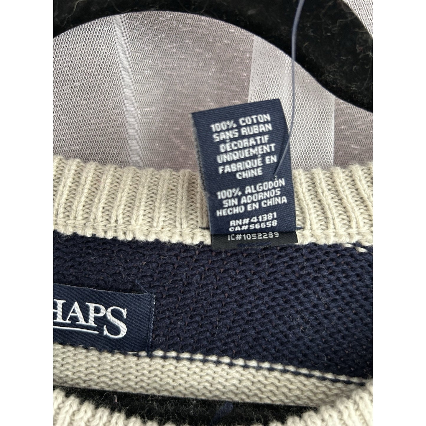 NWT Chaps (XL) Kent Arrow HTR Blue Striped Pullover Sweater Men's XL