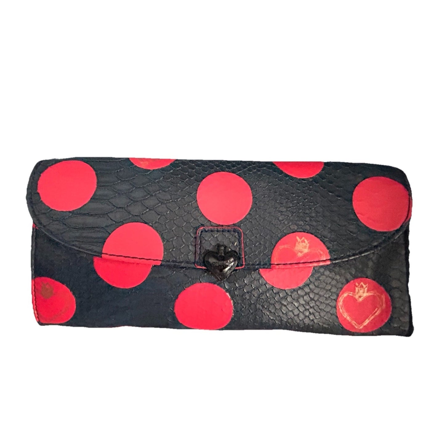 Vera Wang Princess "Born to Rule" Clutch Crossbody Handbag Polka Dots Blue Pink