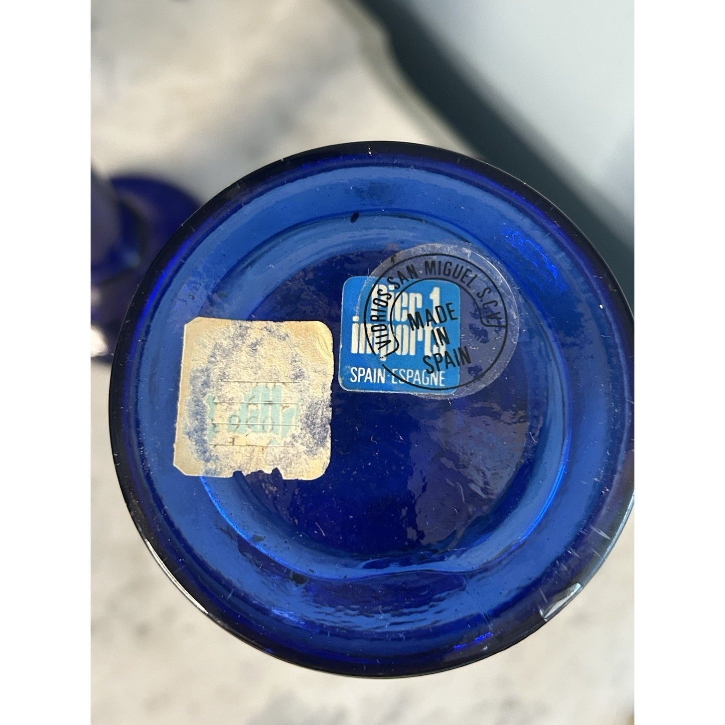 3 Vintage Pier 1 Imports Cobalt Blue Pillar Candle Holder or Vase Recycled Glass