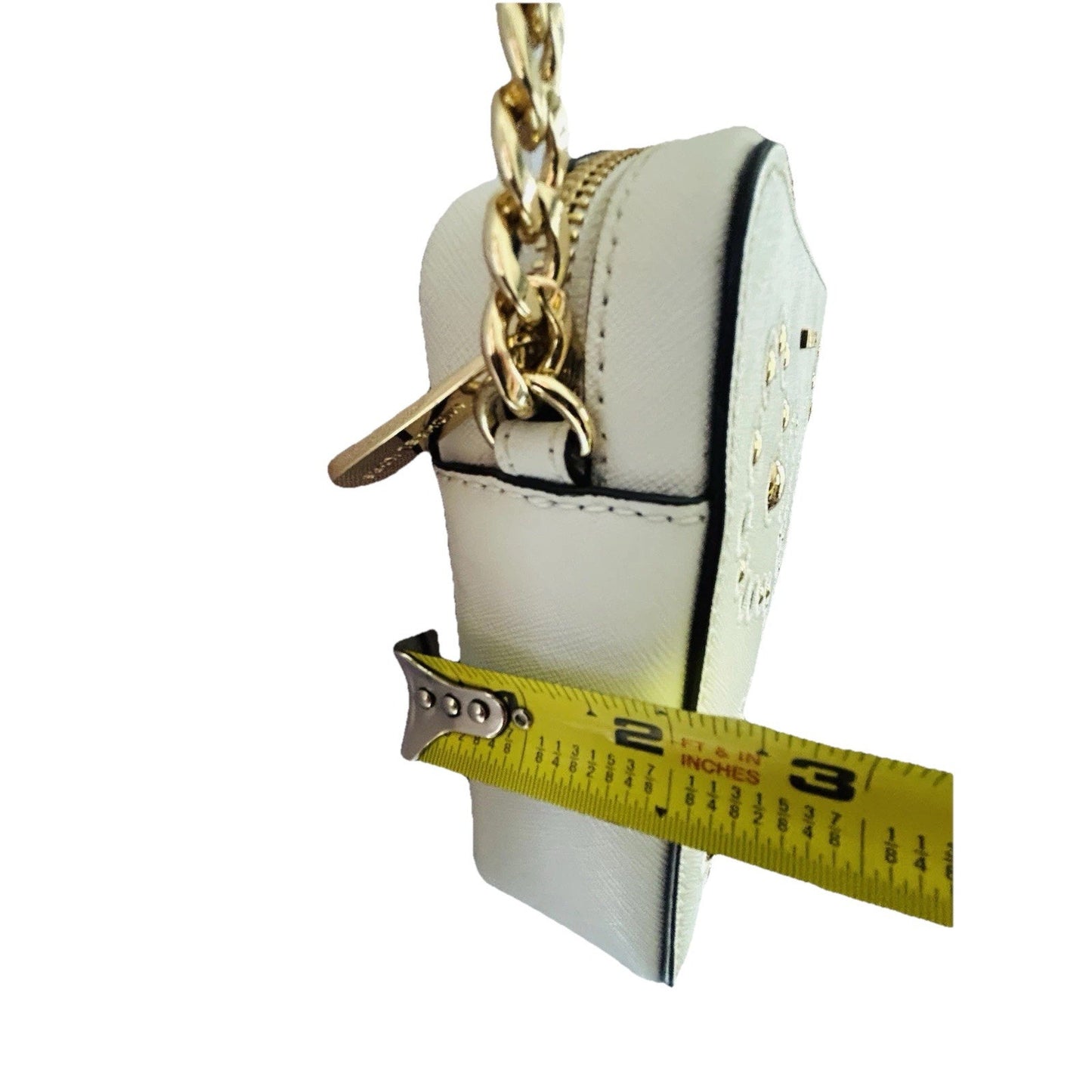 Michael Kors Ginny Leather Crossbody White Embellished Gold Studded Bag New