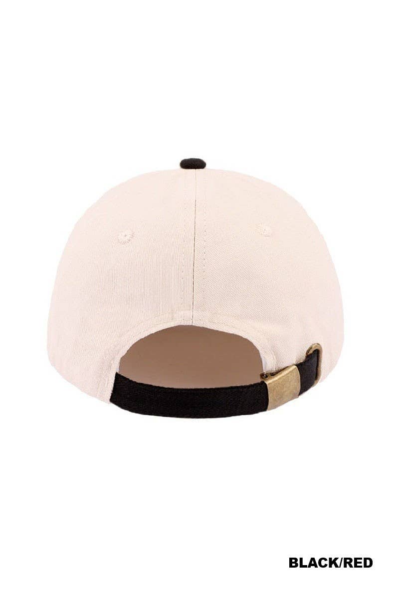 Bad Day To Be A Hot Dog Two Tone Cotton Hat: RED / 1(ONE SIZE)
