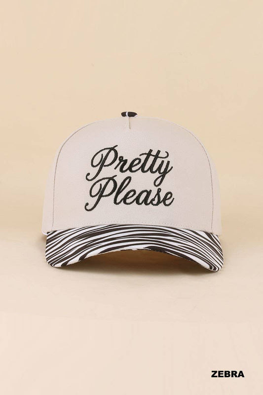 Pretty Please Two Tone Snapback Hat: ZEBRA / 1(ONE SIZE)