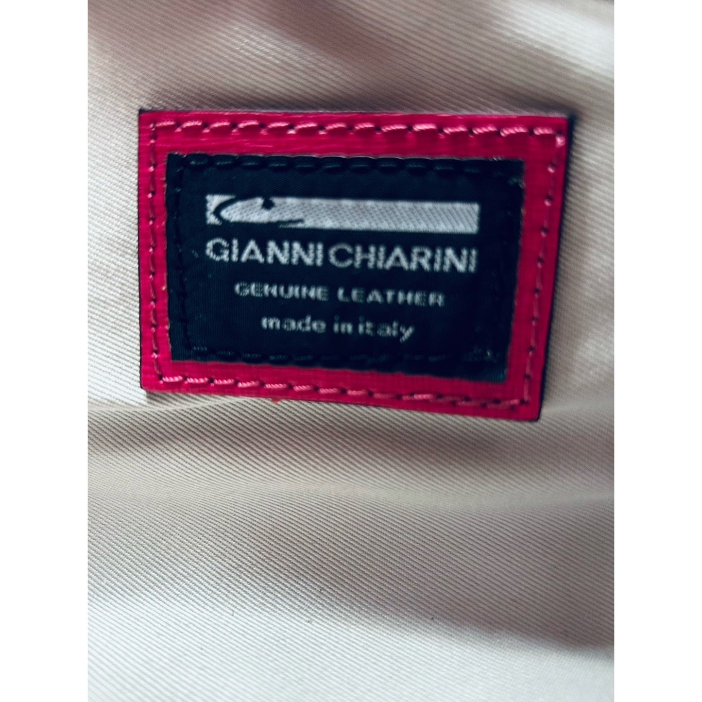 Gianni Chiarini Dua Handbag Hot Pink Leather One Handle Bag Italy Metallic