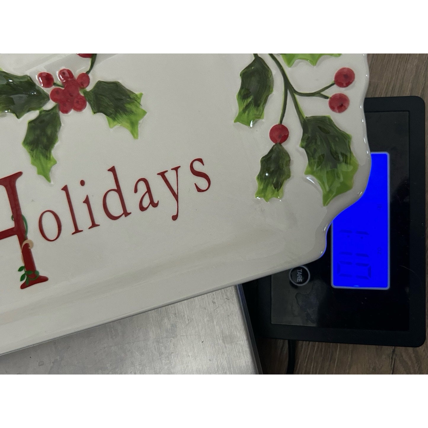 St. Nicholas Square Holly Jolly Serving Tray Happy Holidays Christmas Platter