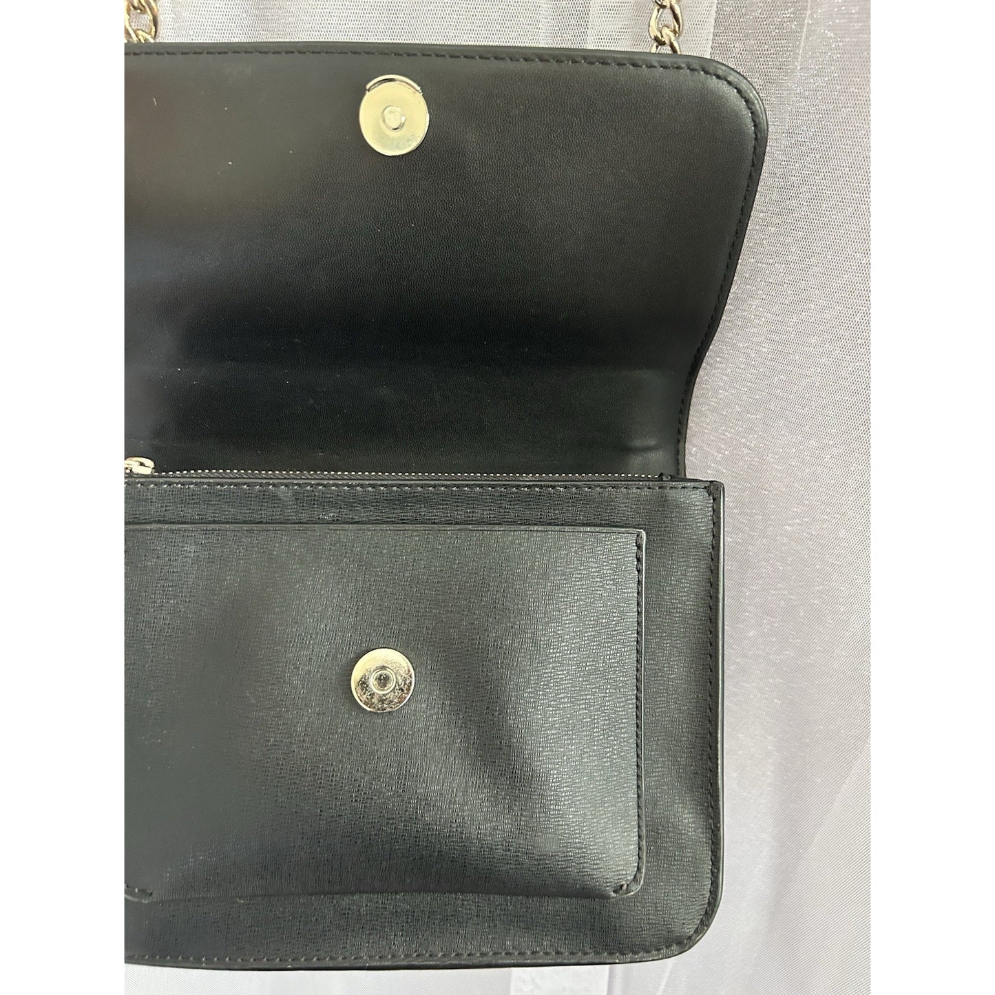 Kate Spade Leopard Print Leather Remi Flap Chain Crossbody Shoulder Bag Black