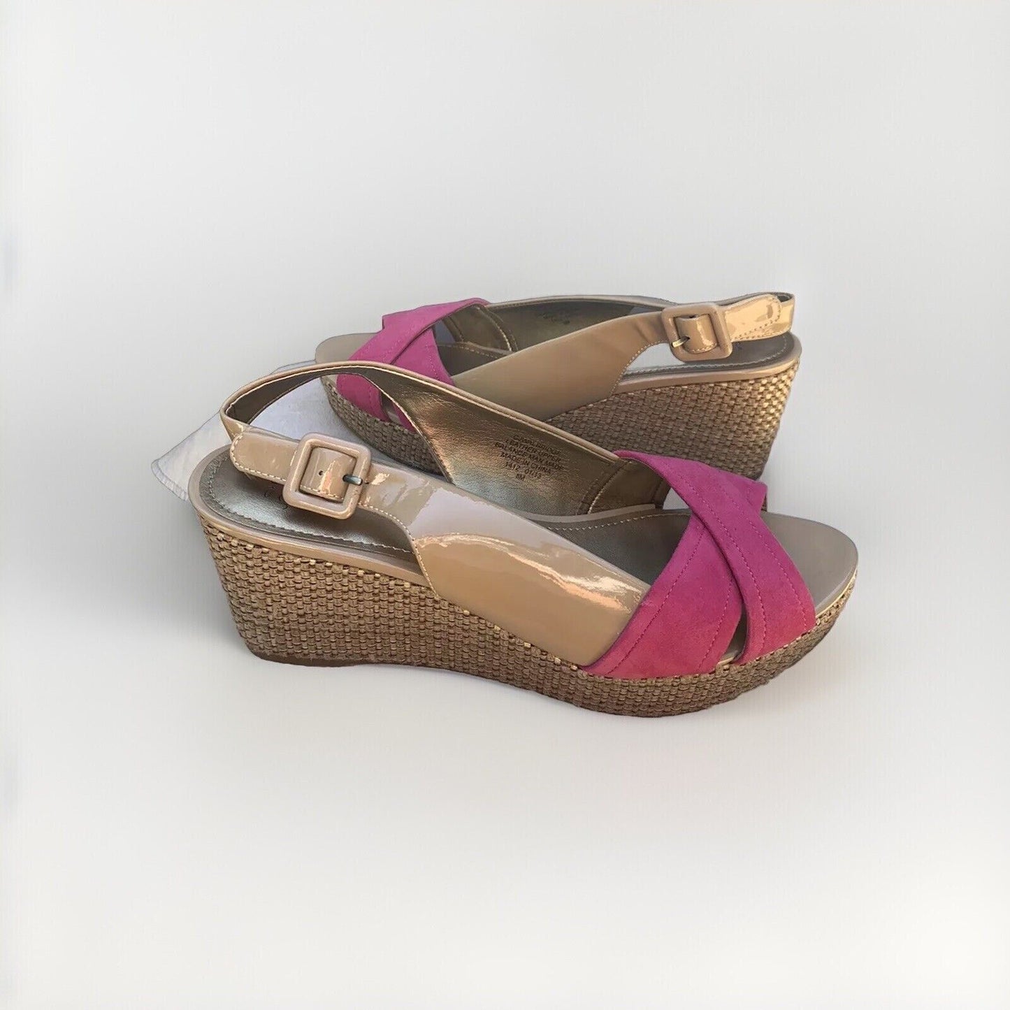 Circa Joan & David Walbridge Size 8 Pink Platform Wedge Slingback Sandals Heels