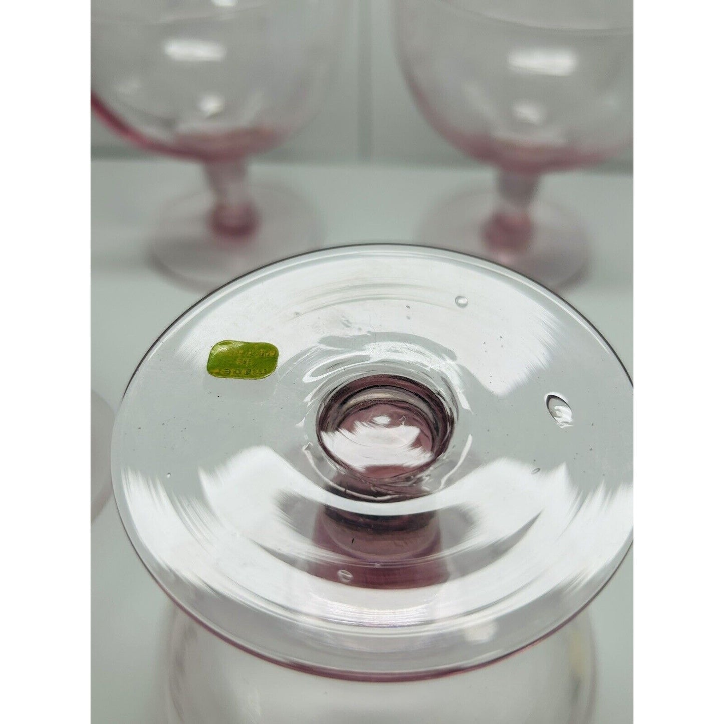 6 Vintage Blush Pink Depression Glass Champagne Sundae Sherbet Coupe Made Mexico