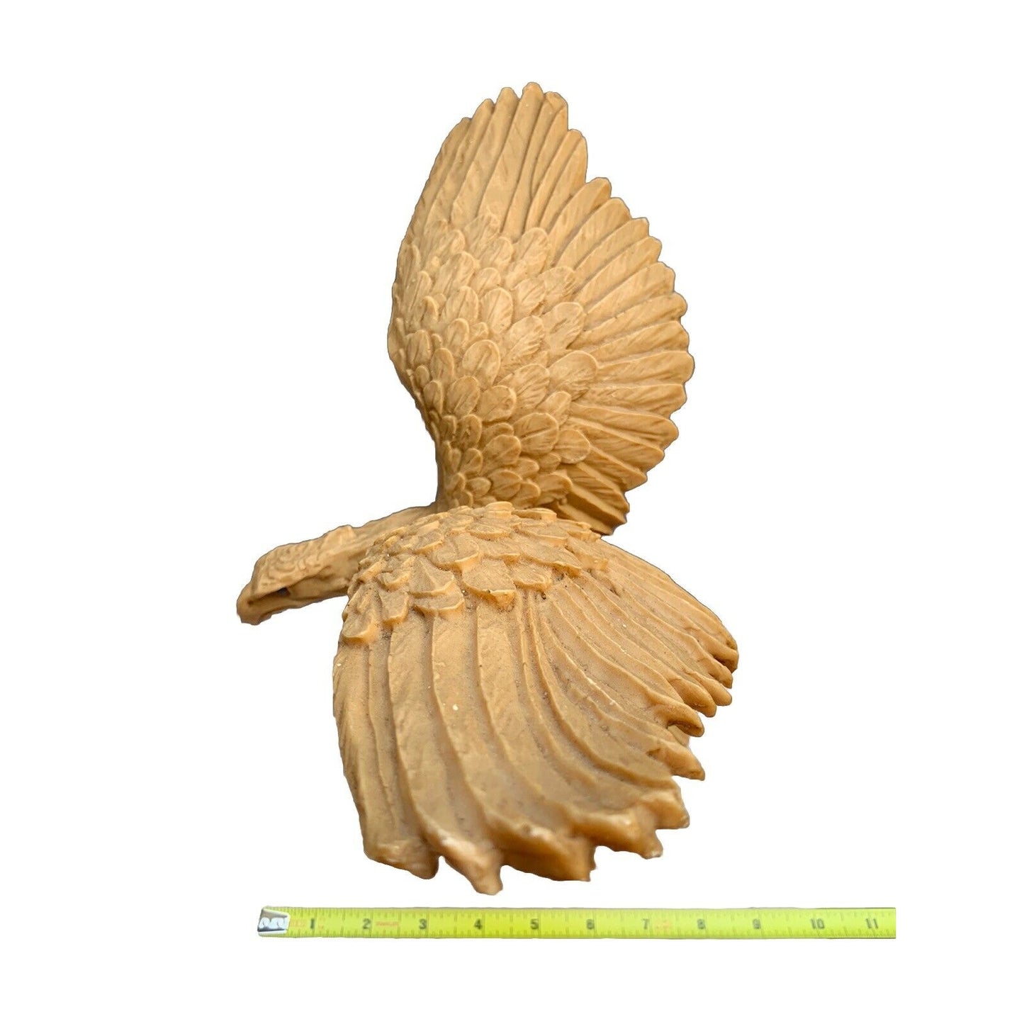 Vintage Eagle Sculpture Statue 12”H 13” Wing Span Red Eyes Soaring Mexico
