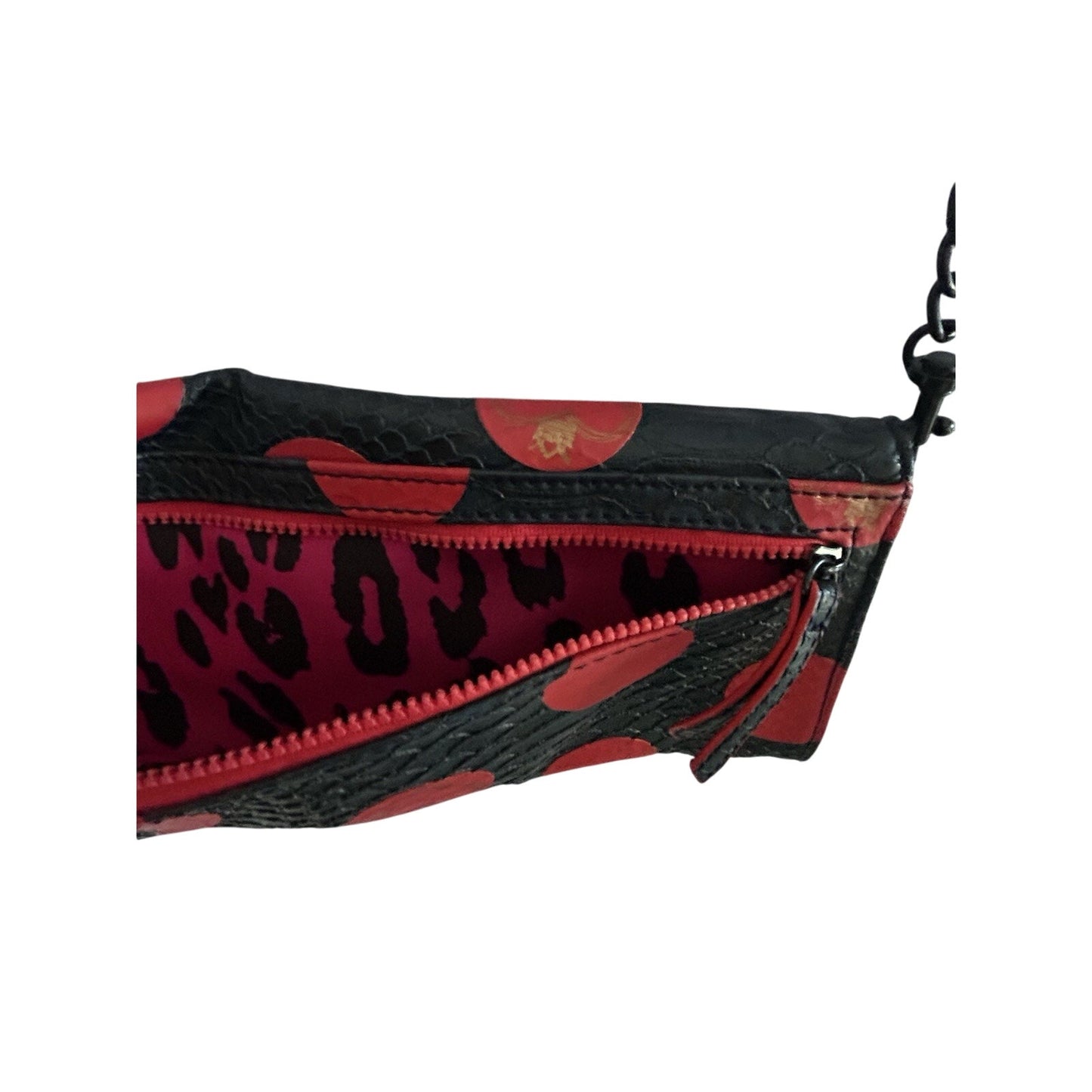 Vera Wang Princess "Born to Rule" Clutch Crossbody Handbag Polka Dots Blue Pink