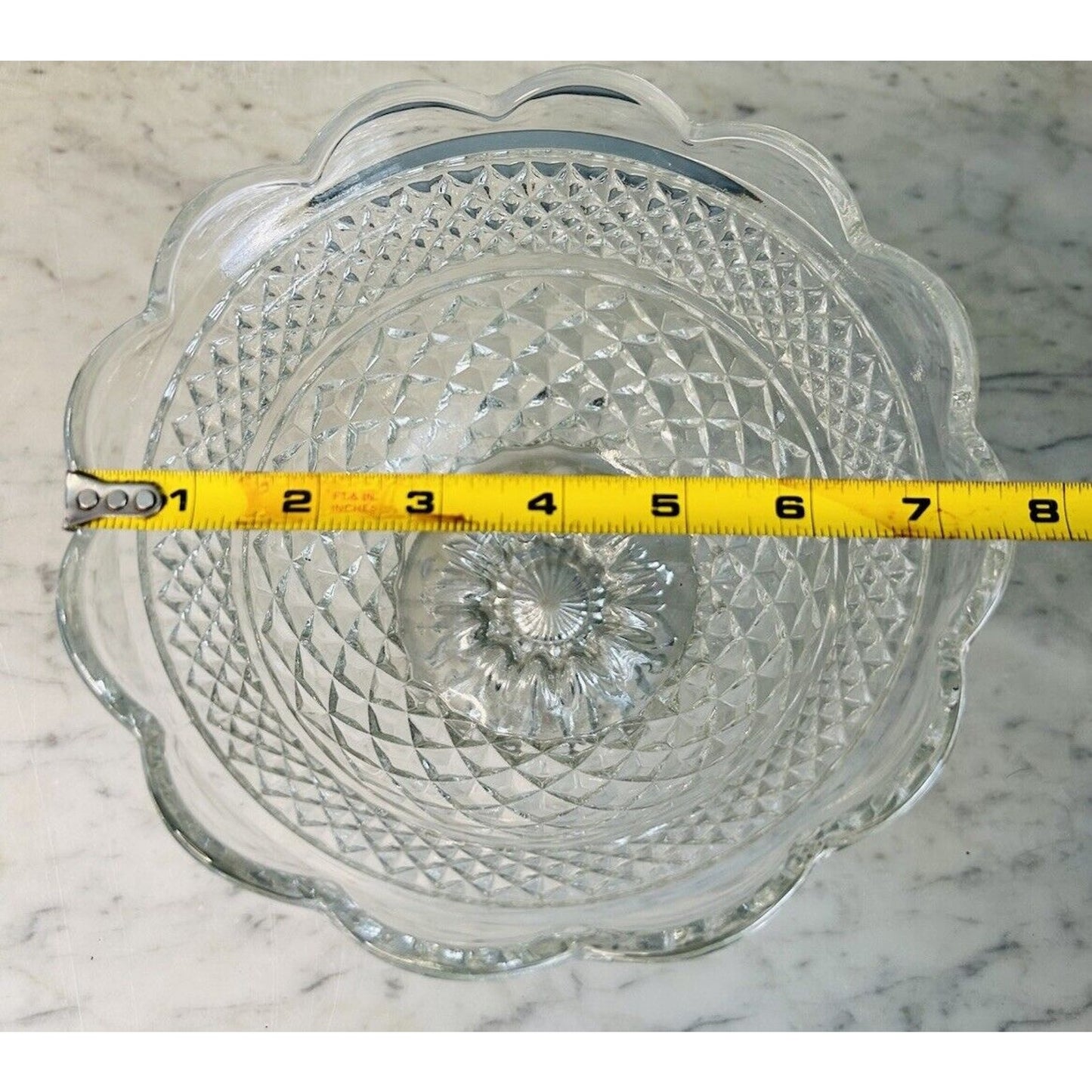 EUC Wexford Crystal 8" Footed Centerpiece Bowl Vintage 1940's Anchor Hocking