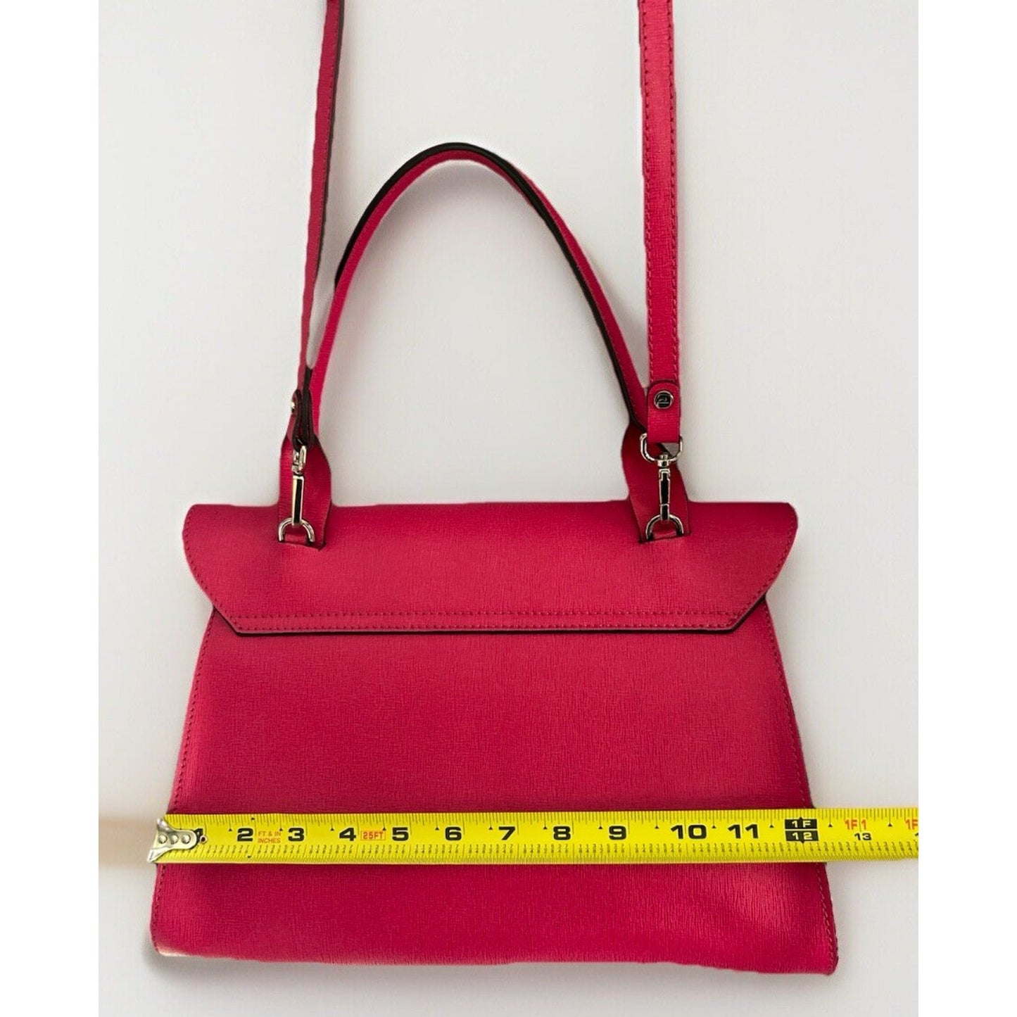 Gianni Chiarini Dua Handbag Hot Pink Leather One Handle Bag Italy Metallic