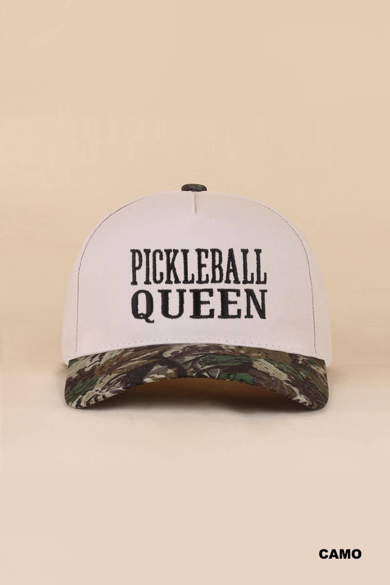 Pickleball Queen Two Tone Snapback Hat: LEOPARD / 1(ONE SIZE)