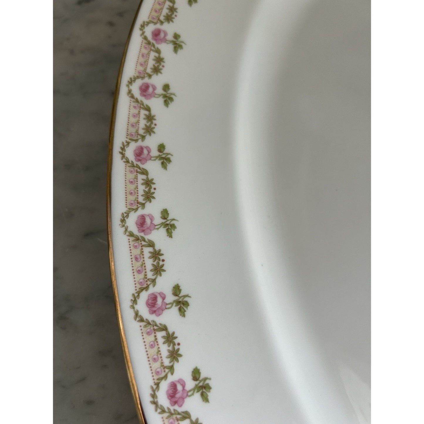 Wm Guerin Limoges Platter 18” Pink Rose Oval Serving Dish GEU19 France Vintage