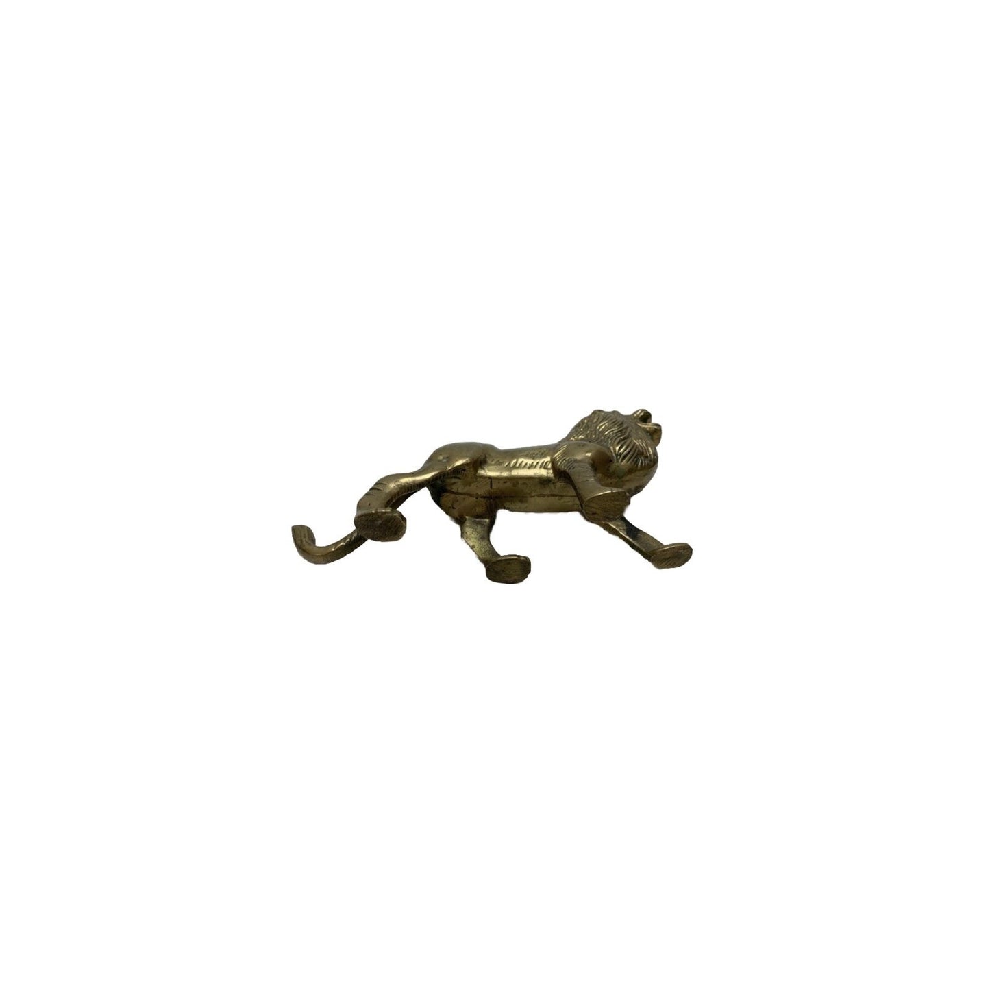 Vintage Solid Heavy Brass Leo Lion Sculpture Statue Figurine King of The Jungle