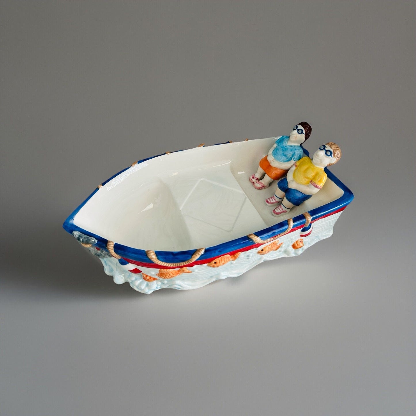 Platter Ceramic Boat Nautical Chip Dip Tray FWC Birthday Party Salsa Dip Beach