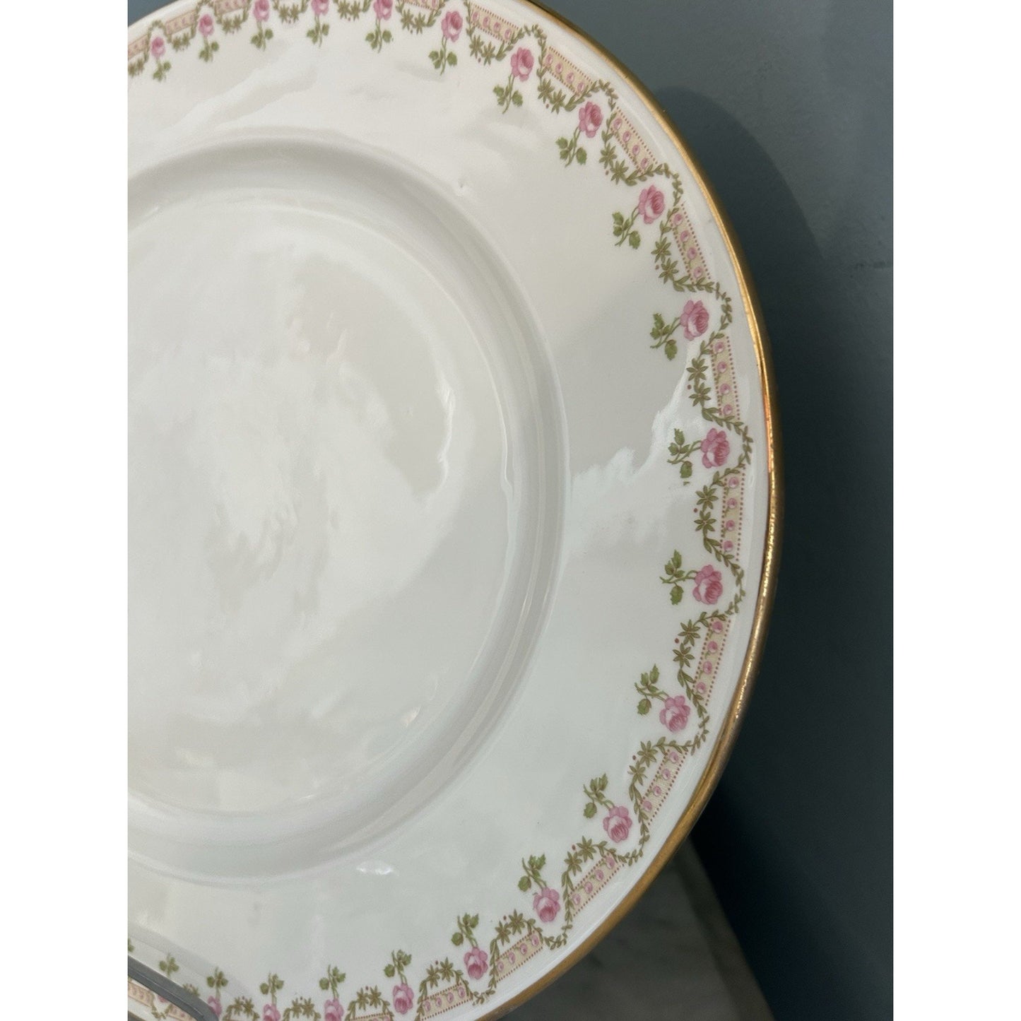 Wm Guerin Limoges Platter 18” Pink Rose Oval Serving Dish GEU19 France Vintage