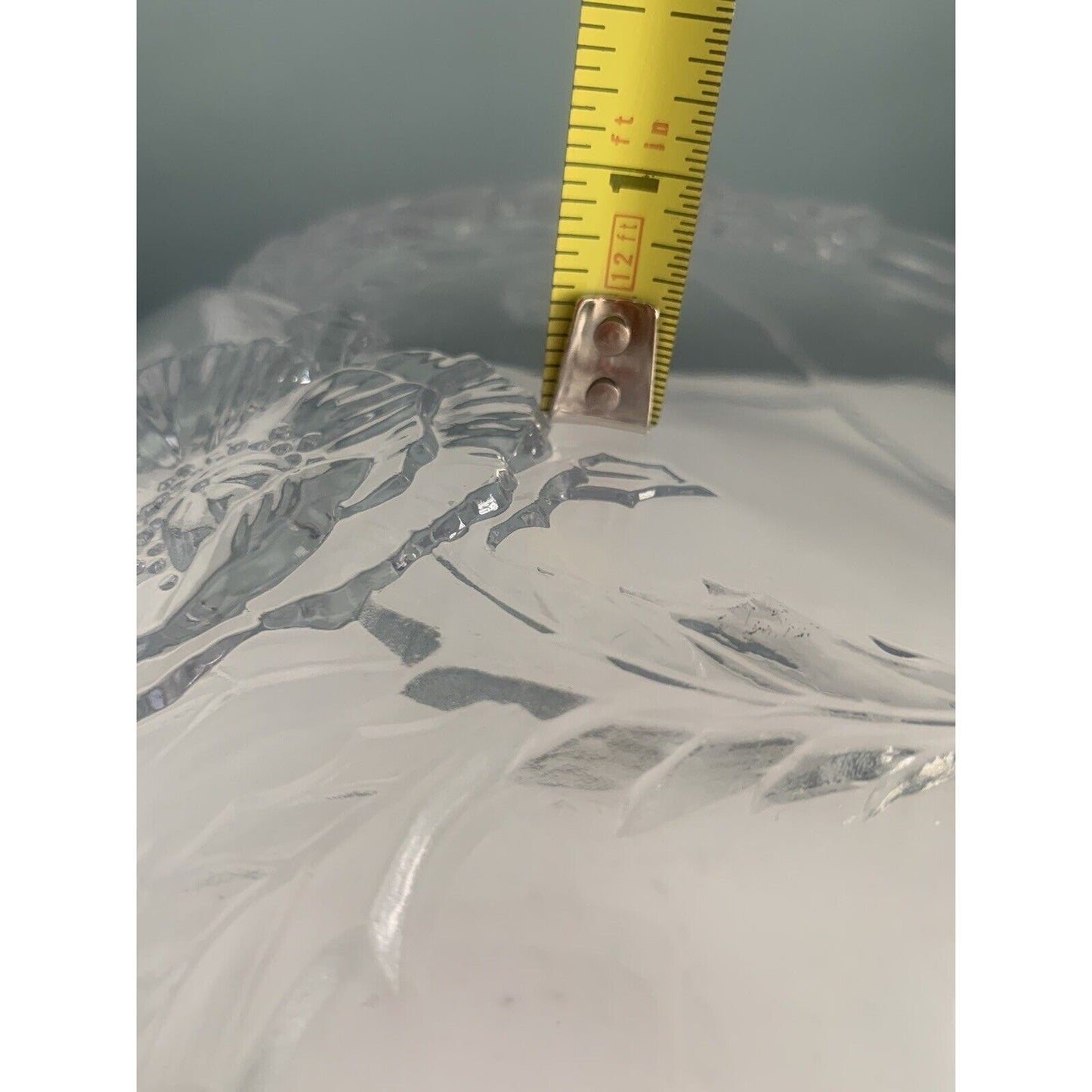 11” Savoir Vivre Sculptured Crystal Bowl California Poppies WY101/259 Cut Glass