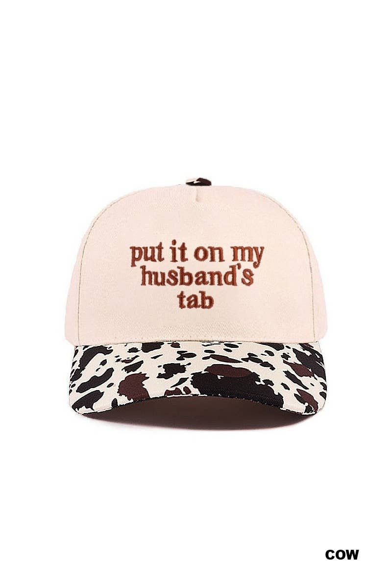 Put It On My Husband's Tab Two-tone Canvas Cotton Cap: DK FOREST / 1 (ONE SIZE)