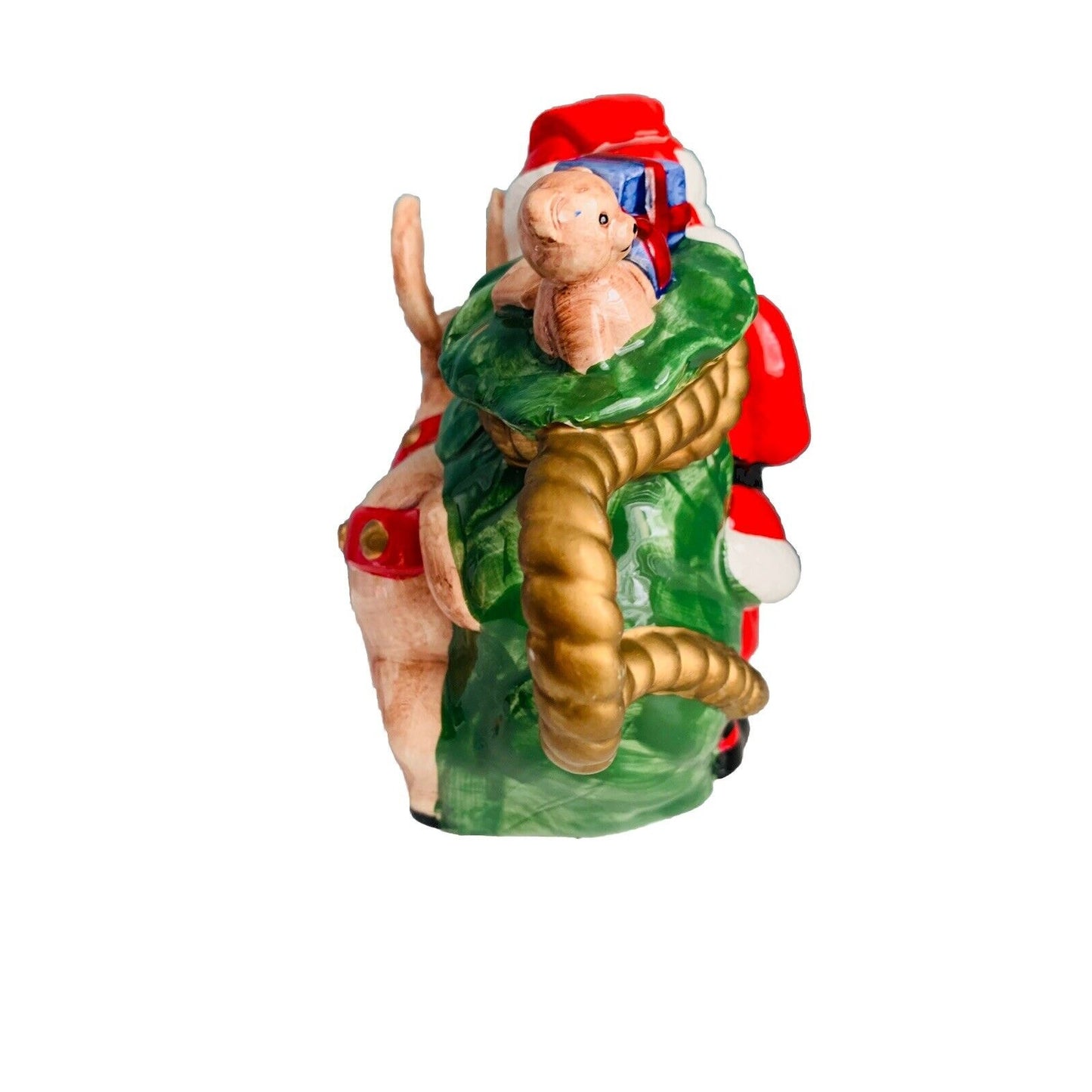 Vintage Teapot Santa Clause Reindeer Christmas Holiday Tea Beverage Dispenser