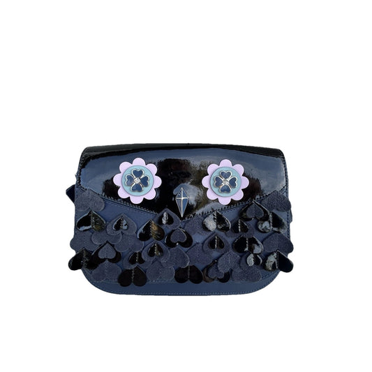 Kate Spade Owl Zibbi Nightcap Handbag Blue Black Crossbody Purse Novelty Hoot