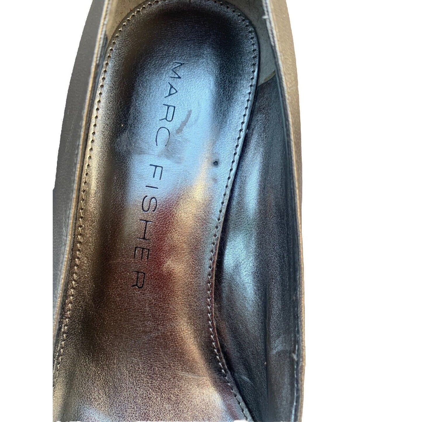 Marc Fisher Women's Size 8.5 Leather Pointed Toe Slip On Heels Bow