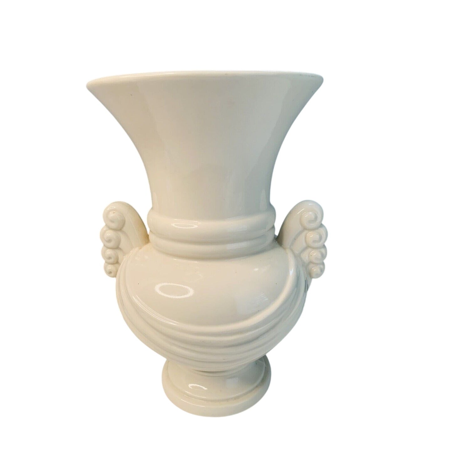Abingdon USA Large Pottery Vase Ivory Cream Vintage White Art Deco Home Decor
